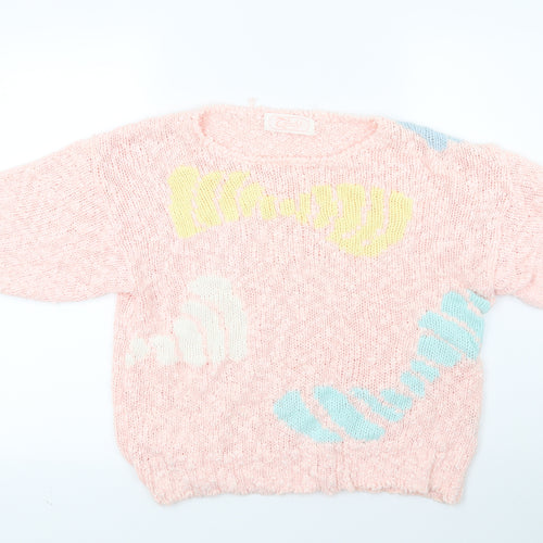 Trendy Womens Pink  Knit Pullover Jumper Size M