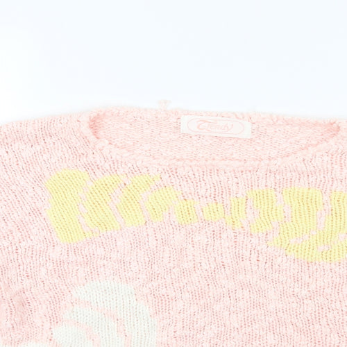 Trendy Womens Pink  Knit Pullover Jumper Size M