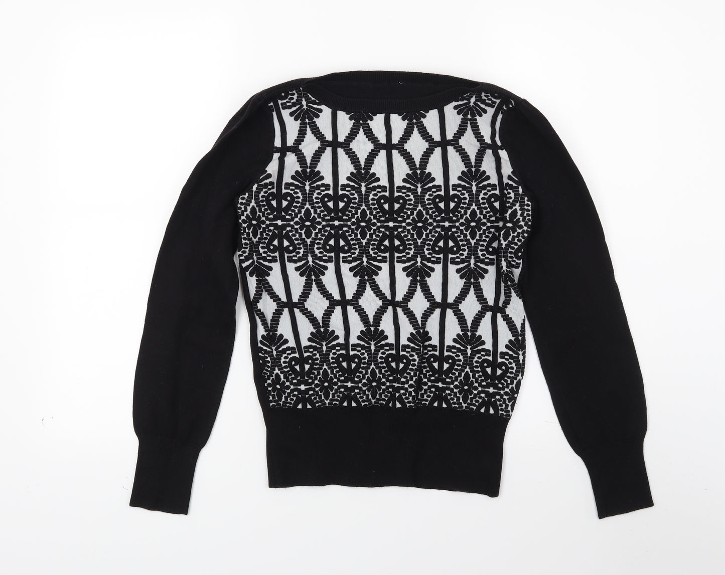 Oasis Womens Black  Knit Pullover Jumper Size S