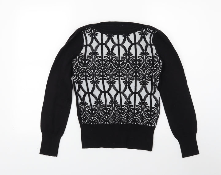 Oasis Womens Black  Knit Pullover Jumper Size S