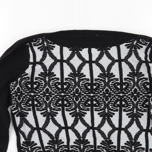 Oasis Womens Black  Knit Pullover Jumper Size S