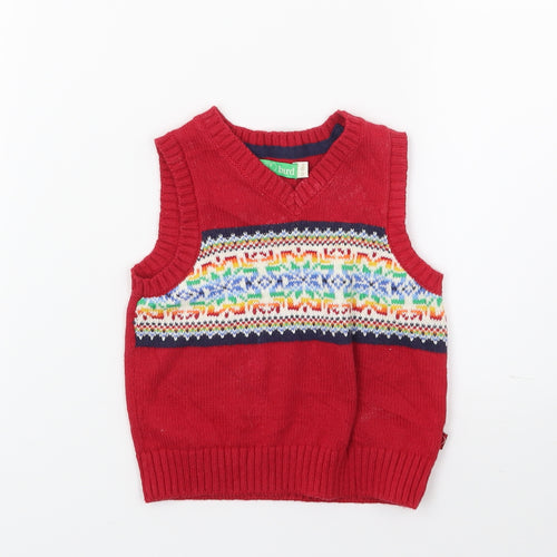 Early bird Boys Red   Pullover Jumper Size 12-18 Months