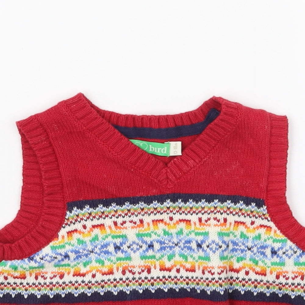 Early bird Boys Red   Pullover Jumper Size 12-18 Months