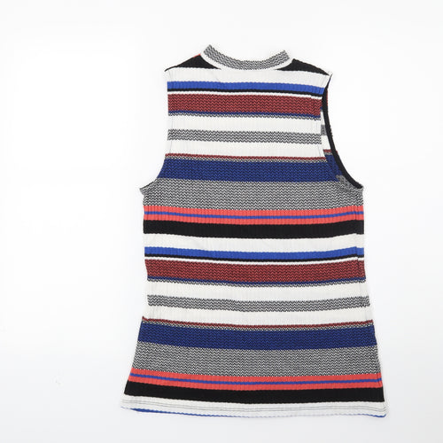Matalan Womens Blue Striped  Tunic Jumper Size 14