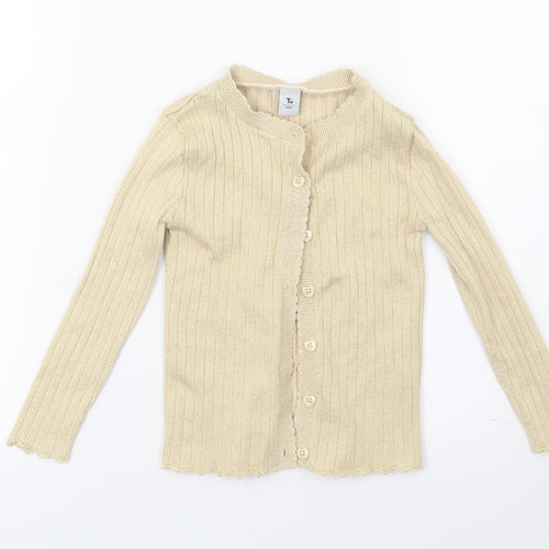Kids Girls Gold   Cardigan Jumper Size 3-4 Years
