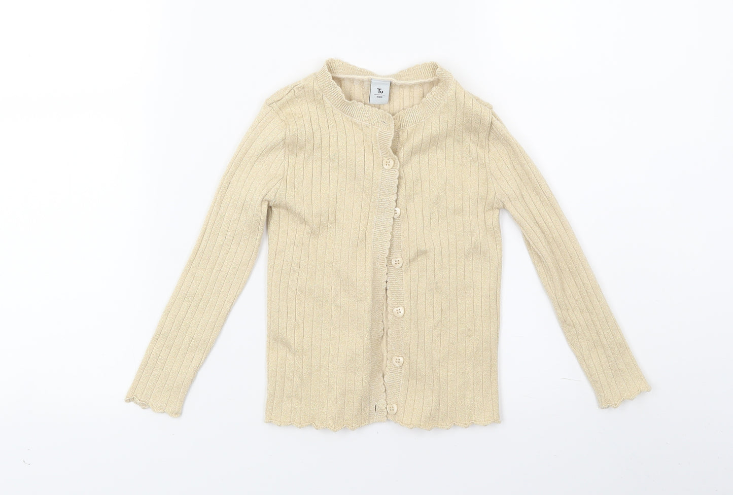 Kids Girls Gold   Cardigan Jumper Size 3-4 Years