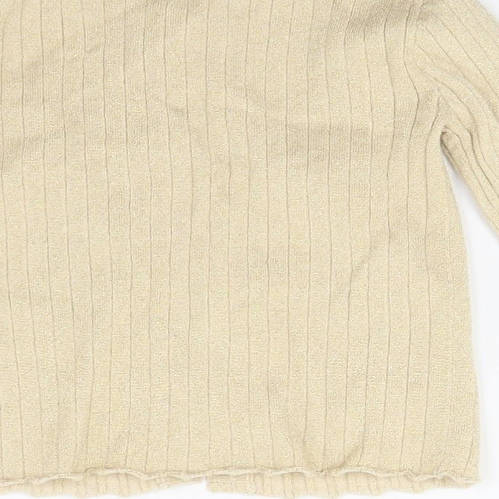 Kids Girls Gold   Cardigan Jumper Size 3-4 Years
