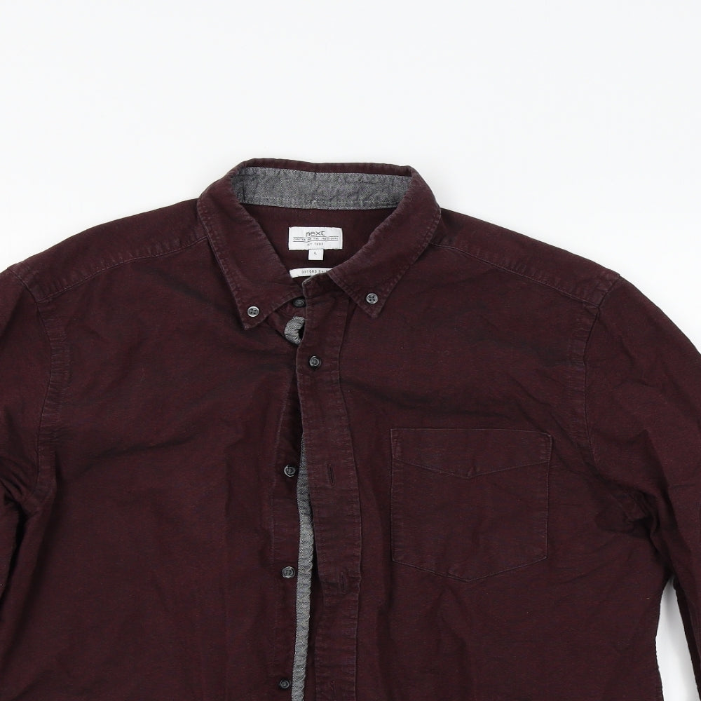 NEXT Mens Red    Button-Up Size L