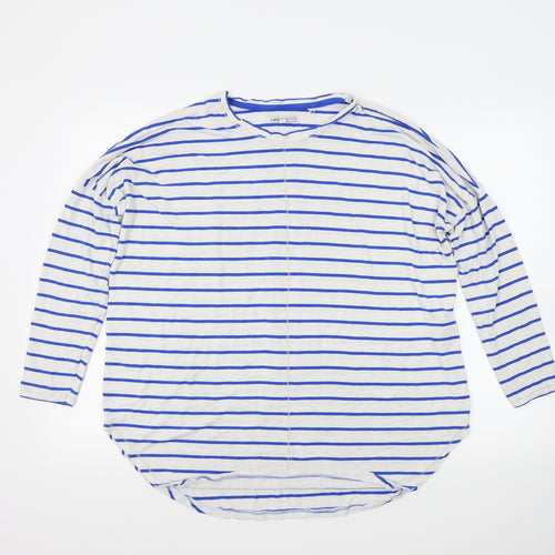 Capsule Womens White Striped  Pullover Jumper Size 14