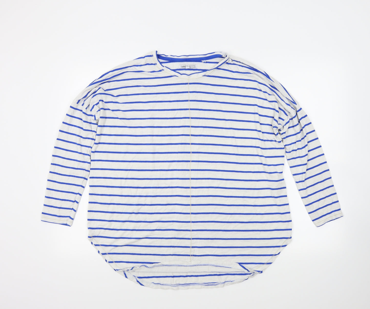Capsule Womens White Striped  Pullover Jumper Size 14