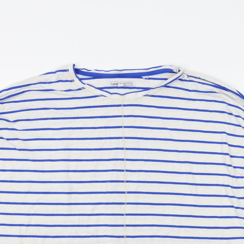 Capsule Womens White Striped  Pullover Jumper Size 14