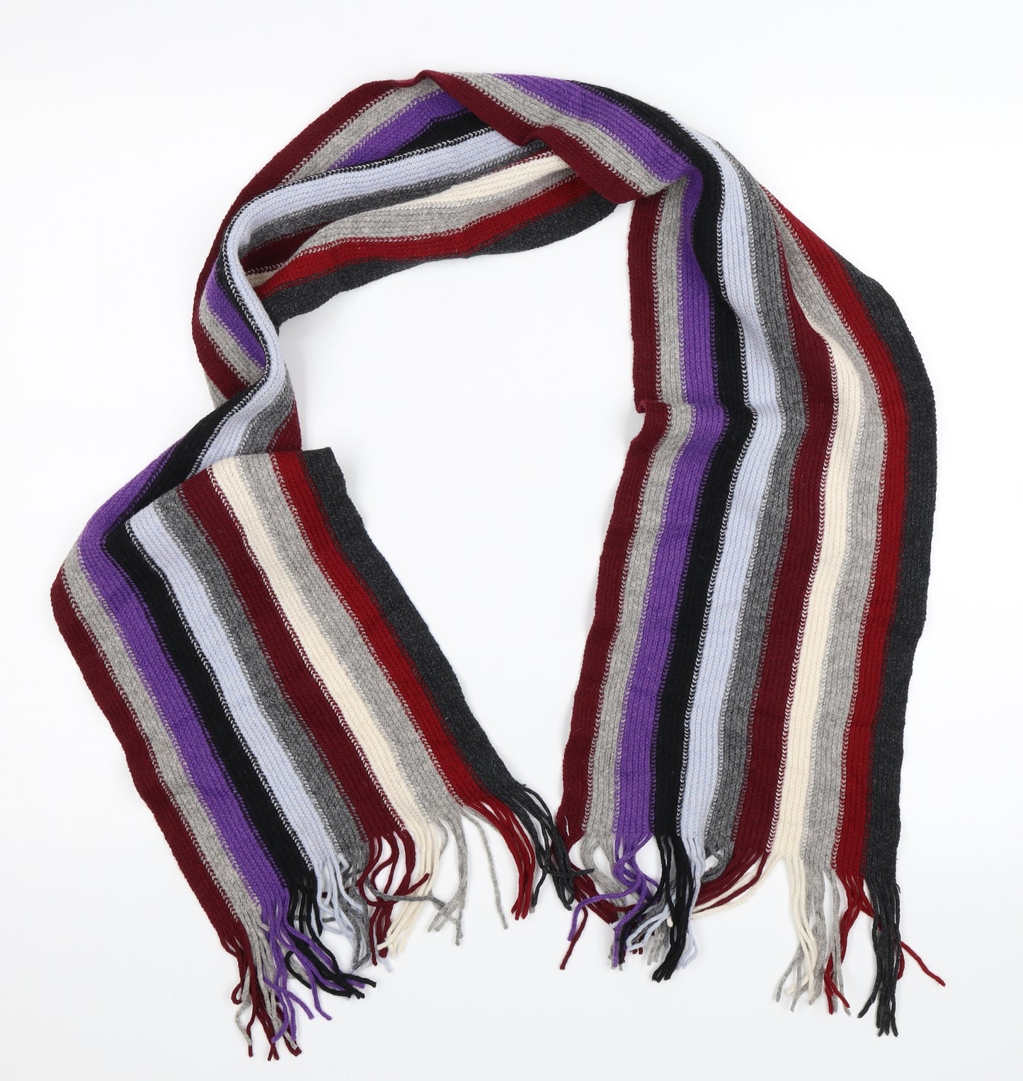 William Brunton Hand Knits Unisex Multicoloured Striped   Scarf