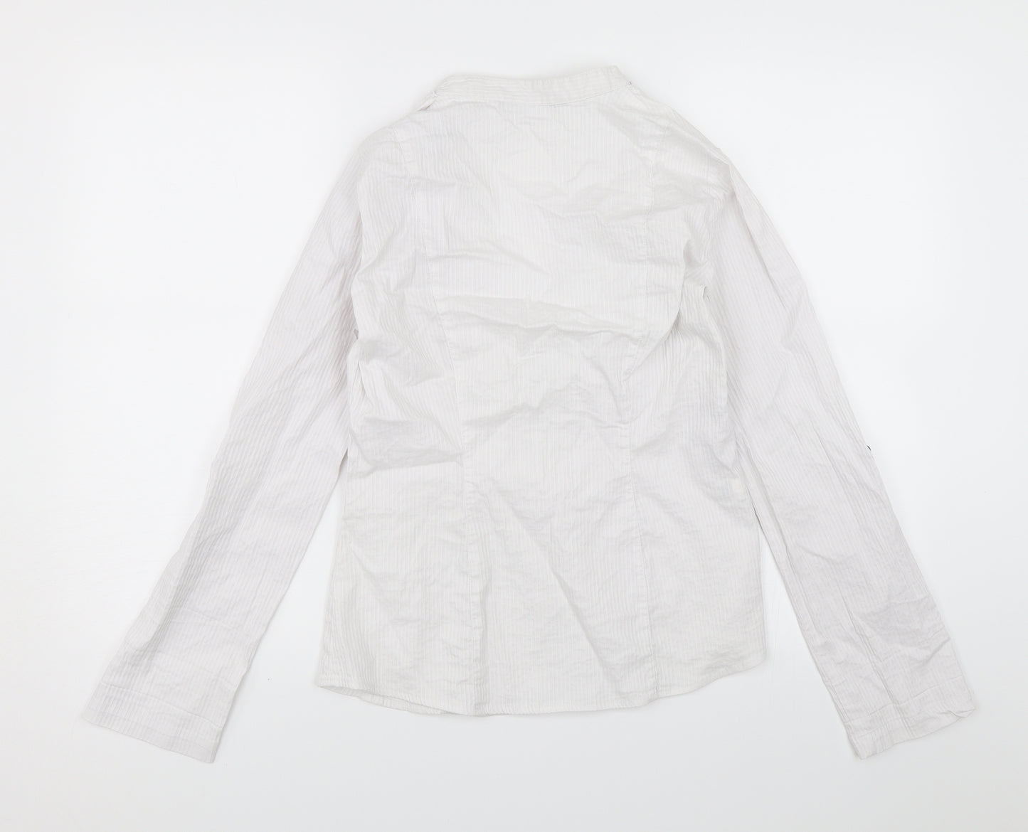 NEXT Womens White Striped  Basic Blouse Size 12
