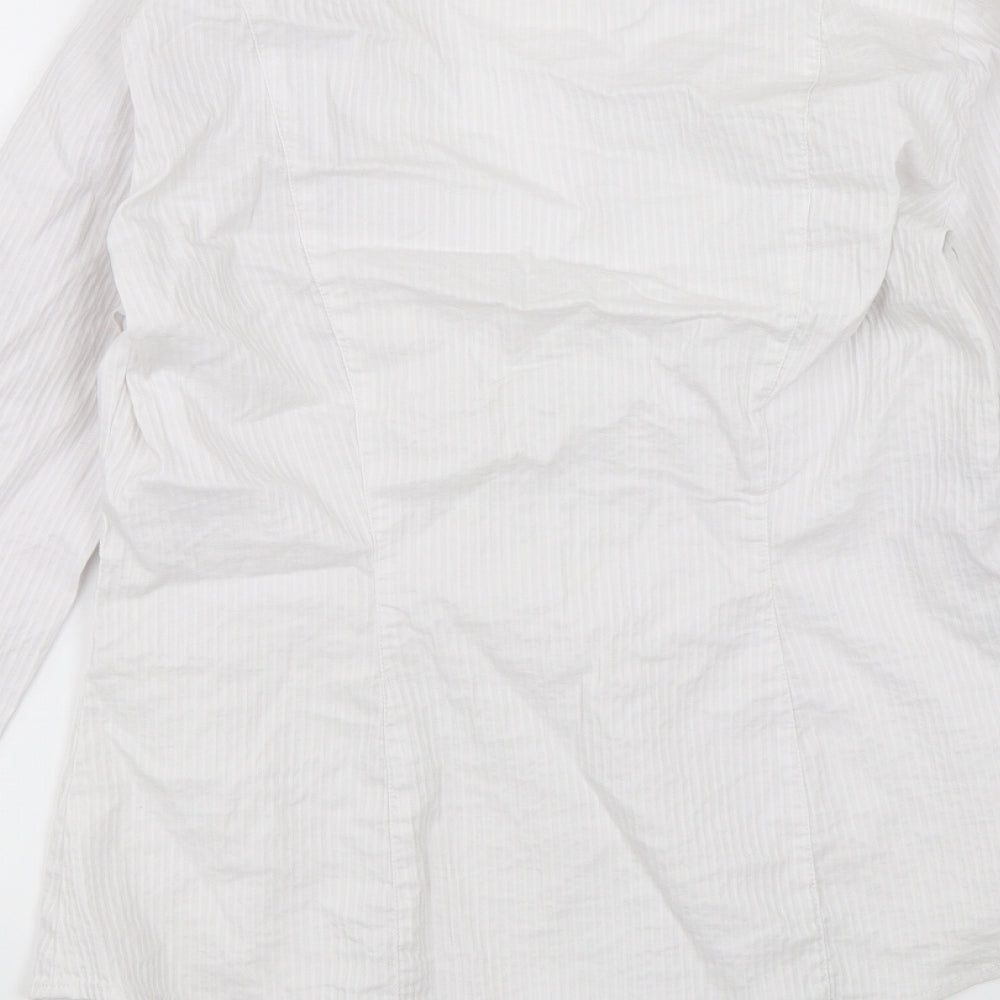 NEXT Womens White Striped  Basic Blouse Size 12