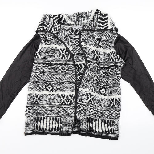 Love Pink Boutique Womens Black Geometric  Cardigan Jumper Size S