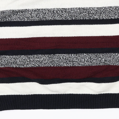 Divided Womens Black Striped  Pullover Jumper Size L  - Cropped