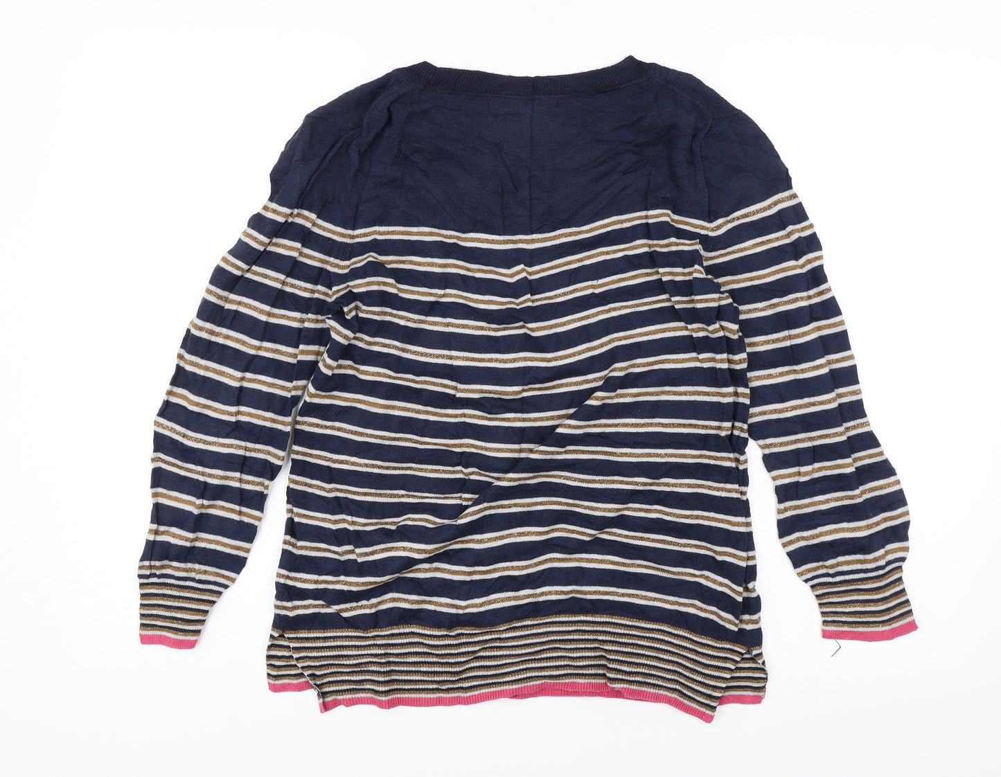 NEXT Womens Blue Striped  Jersey T-Shirt Size 10