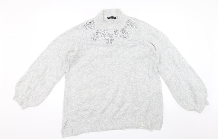 F&F Womens Grey Pullover Jumper Size 14
