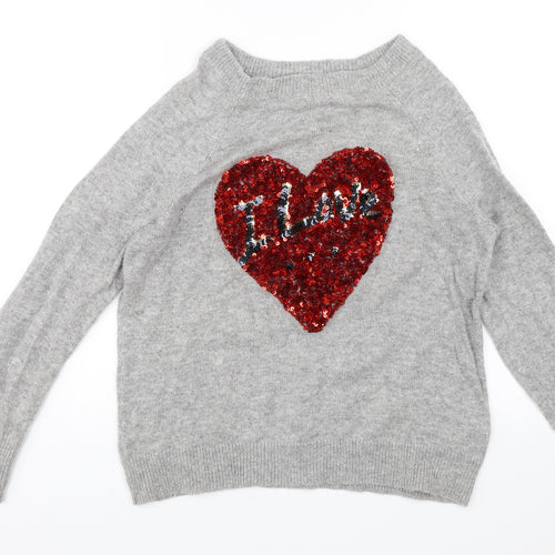 H&M Womens Grey   Pullover Jumper Size S  - I Love
