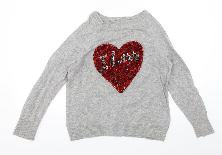 H&M Womens Grey   Pullover Jumper Size S  - I Love