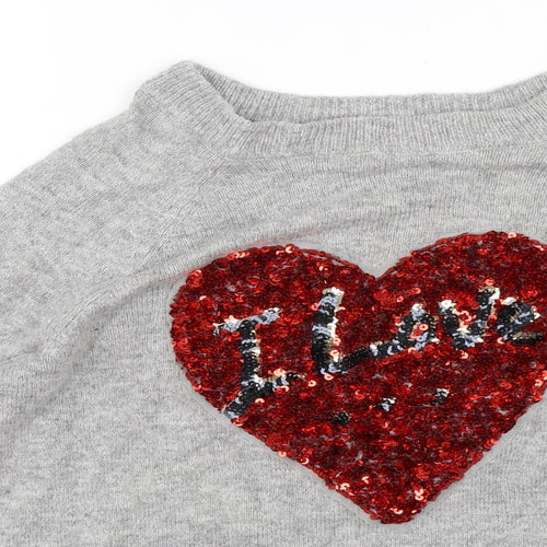 H&M Womens Grey   Pullover Jumper Size S  - I Love