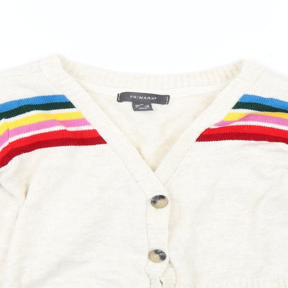 Primark Womens White   Cardigan Jumper Size XS