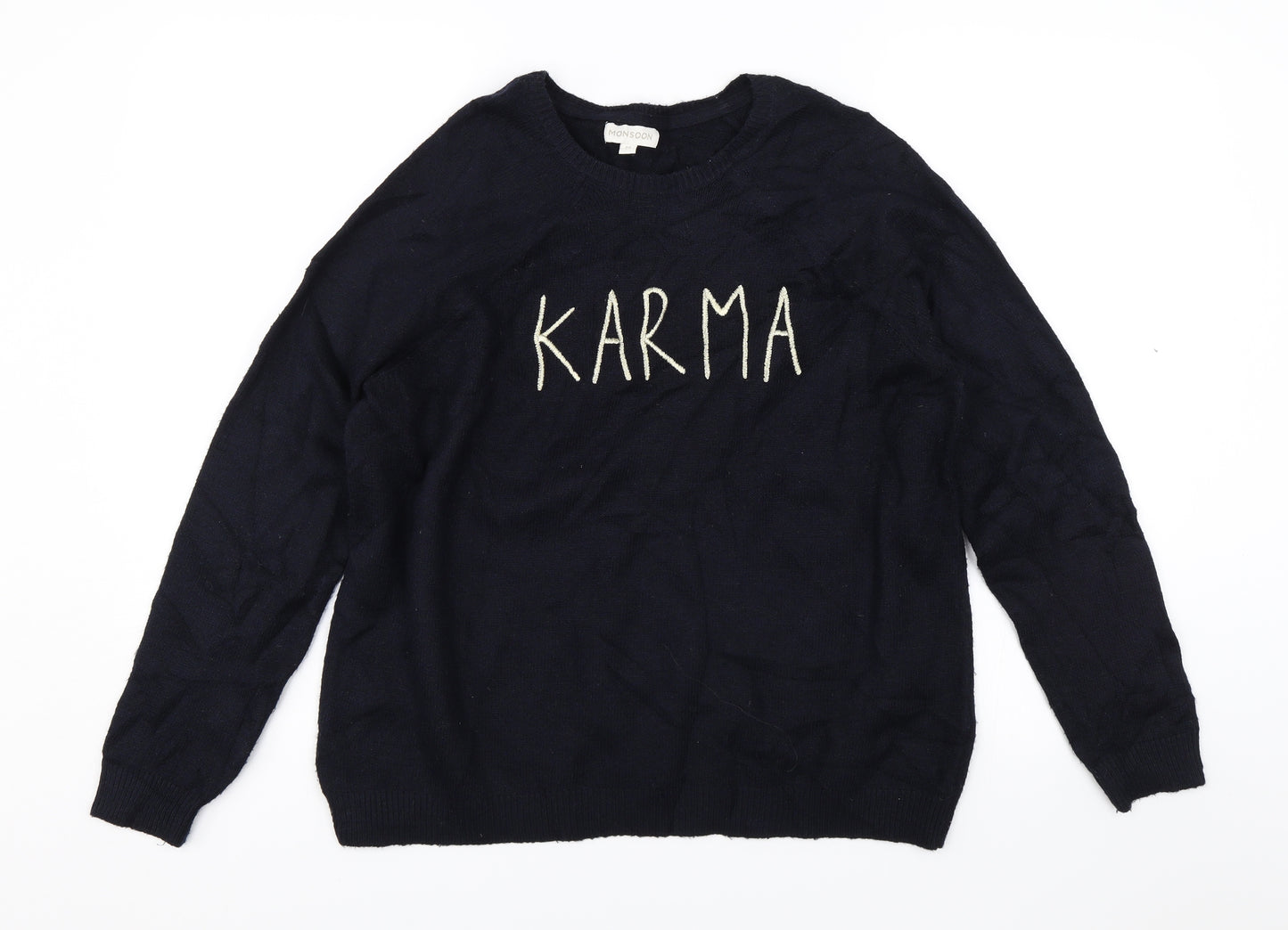 Monsoon Womens Blue   Pullover Jumper Size M  - Karma