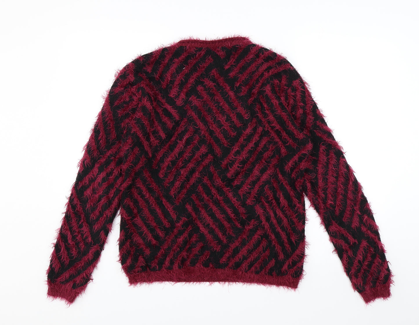 Inspired Collection Womens Red Geometric  Pullover Jumper Size M