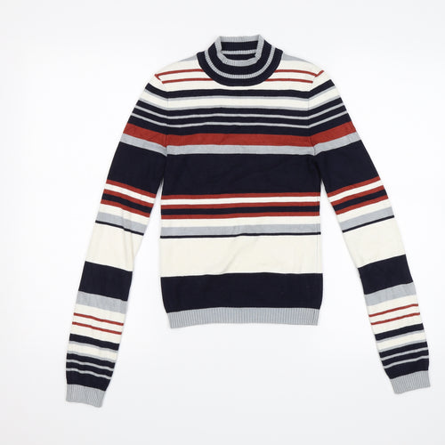 FOREVER 21 Womens White Striped  Pullover Jumper Size S