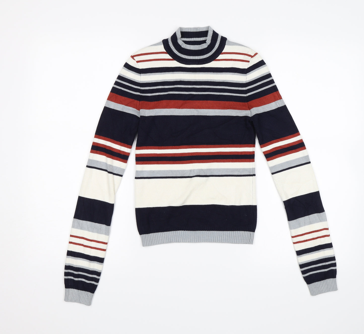 FOREVER 21 Womens White Striped  Pullover Jumper Size S