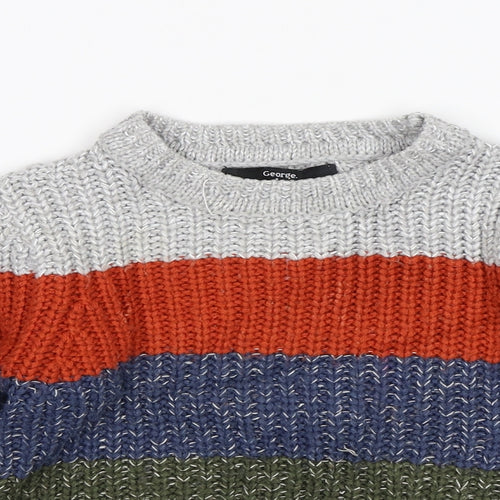 George Baby Blue Striped  Pullover Jumper Size 12-18 Months