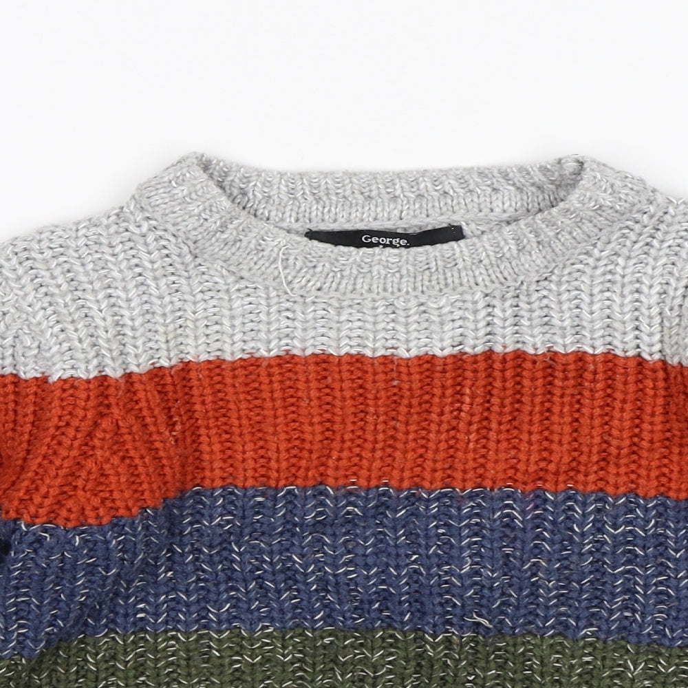 George Baby Blue Striped  Pullover Jumper Size 12-18 Months