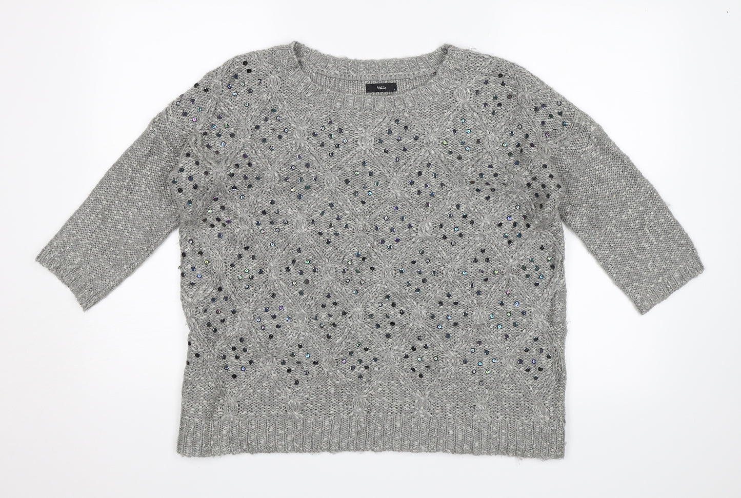 M&Co. Womens Grey   Pullover Jumper Size S