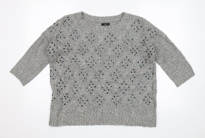 M&Co. Womens Grey   Pullover Jumper Size S
