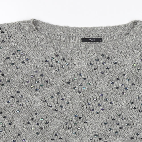 M&Co. Womens Grey   Pullover Jumper Size S