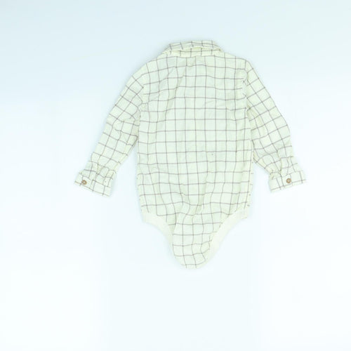 TU Girls Beige Check  Babygrow One-Piece Size 12 Months