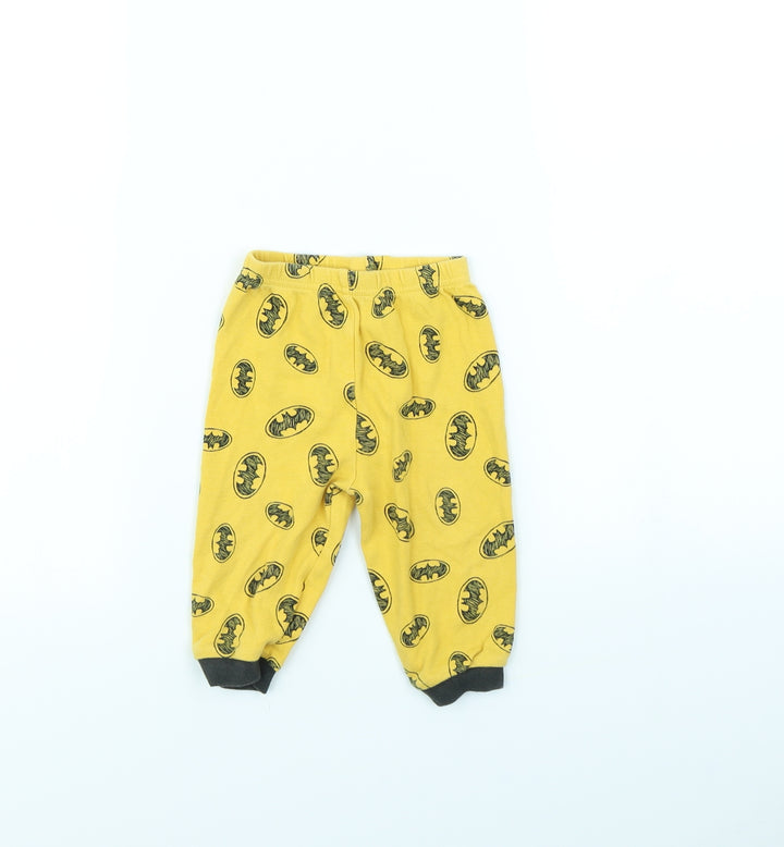 George Boys Yellow Spotted Jogger Trousers Size 9 Months - Batman