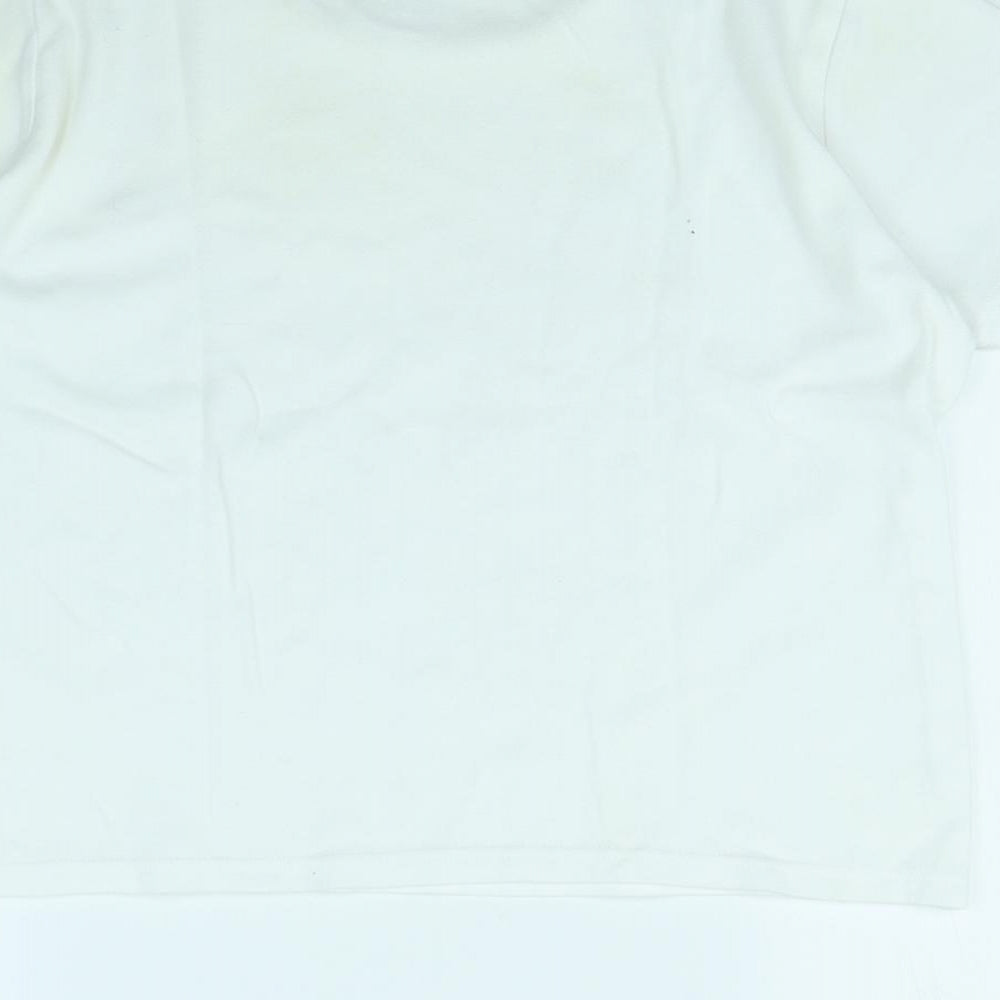 EWM Womens White   Cropped T-Shirt Size M