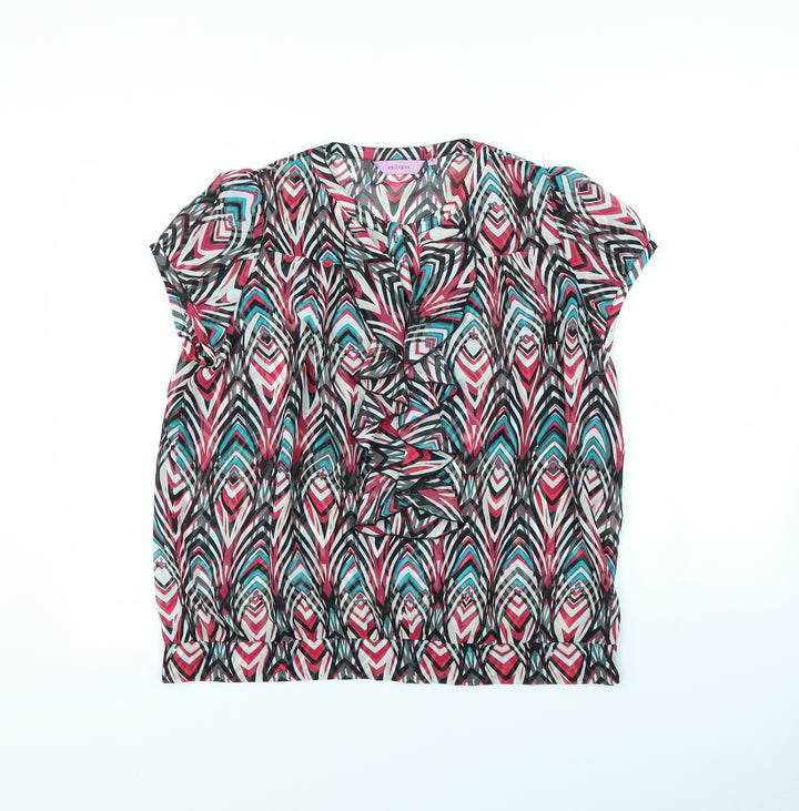 Epilogue Womens Multicoloured Striped  Basic Button-Up Size 16