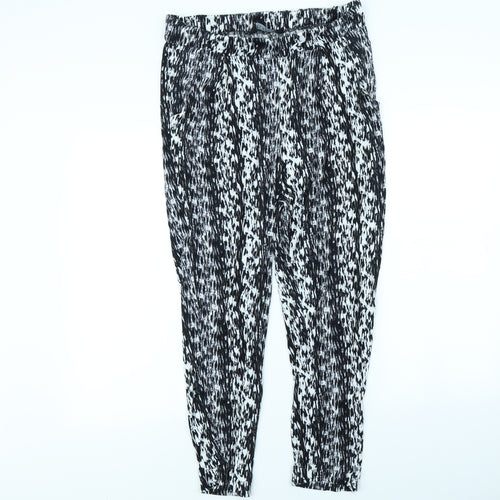 Classic Womens Black Striped  Trousers  Size 12 L30 in