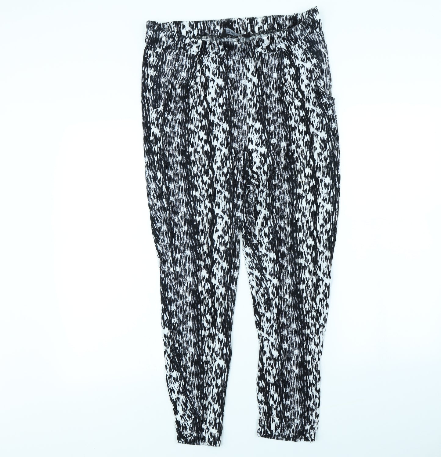 Classic Womens Black Striped  Trousers  Size 12 L30 in