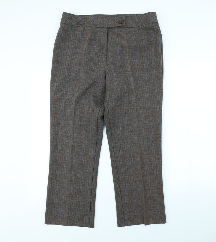 Mia Moda Womens Brown   Trousers  Size 14 L30 in