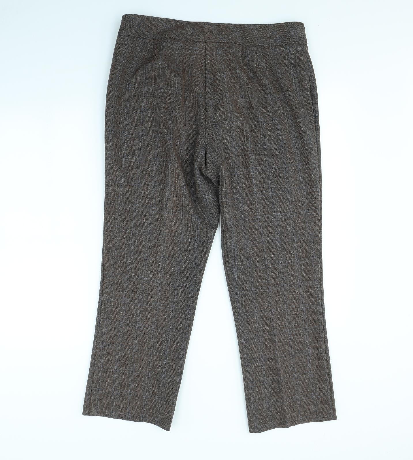 Mia Moda Womens Brown   Trousers  Size 14 L30 in
