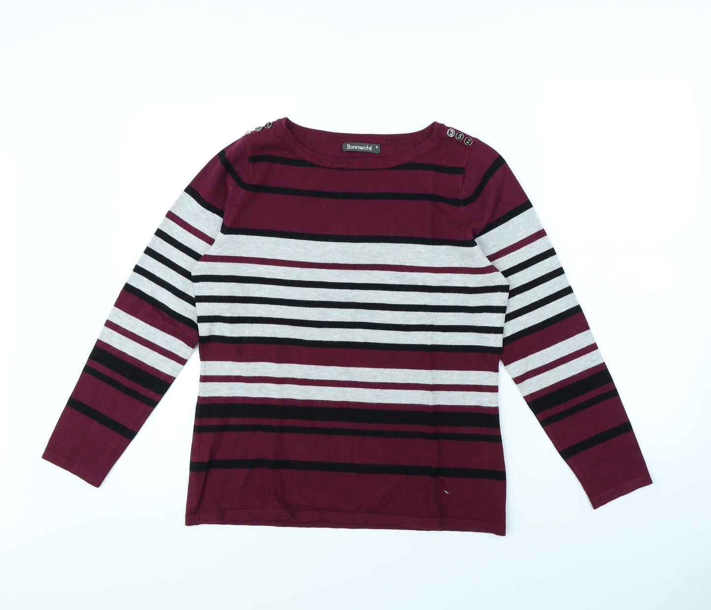Bonmarché Womens Multicoloured Striped  Pullover Jumper Size S
