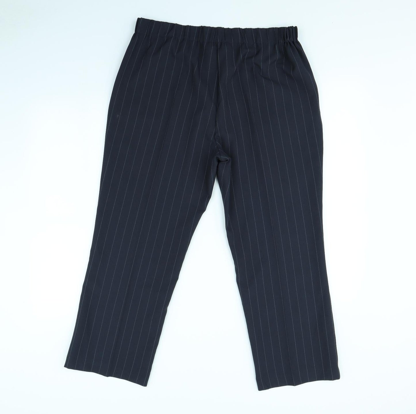 straight Leg Womens Blue Striped  Trousers  Size 14 L24 in