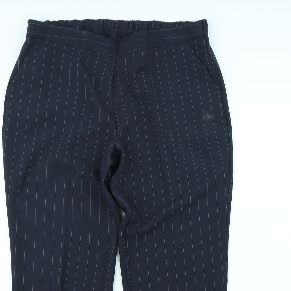 straight Leg Womens Blue Striped  Trousers  Size 14 L24 in