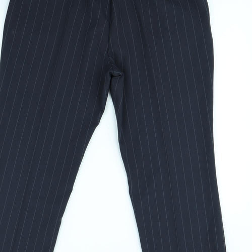 straight Leg Womens Blue Striped  Trousers  Size 14 L24 in