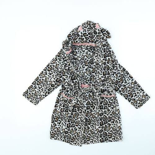 Preworn Girls Brown Animal Print  Cami Gown Size 4 Years