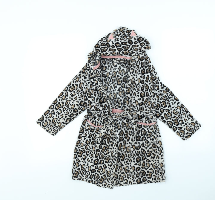 Preworn Girls Brown Animal Print  Cami Gown Size 4 Years