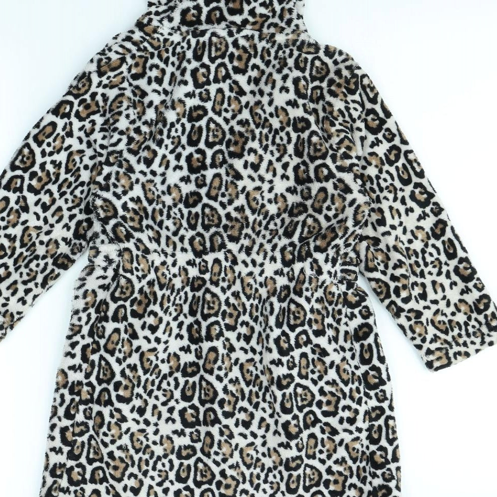 Preworn Girls Brown Animal Print  Cami Gown Size 4 Years